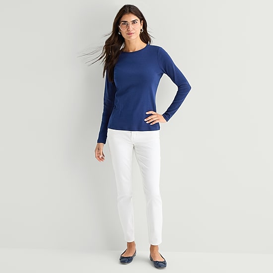St. John's Bay Womens Crew Neck Long Sleeve T-Shirt