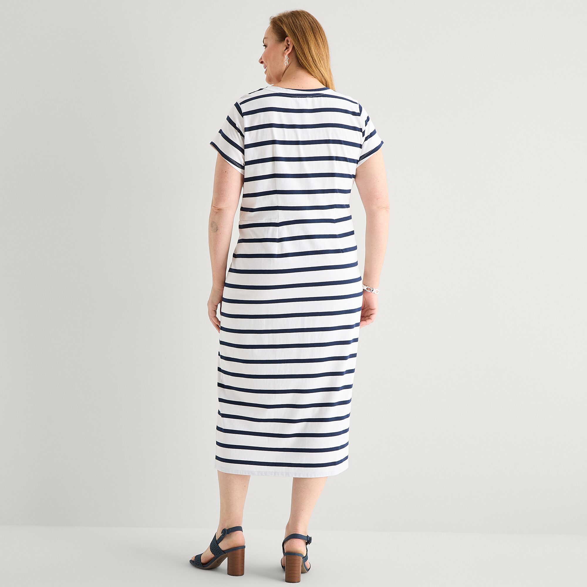 Liz Claiborne Womens Plus Short Sleeve Midi T-Shirt Dress