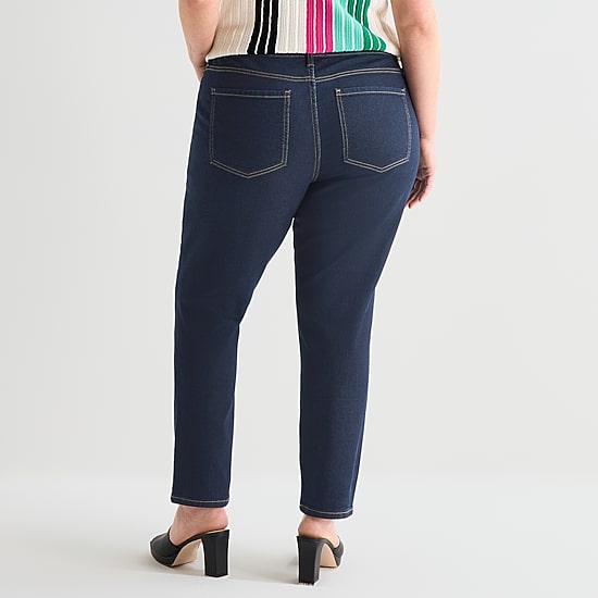 Bold Elements Womens Plus High Rise Slim Leg Jean