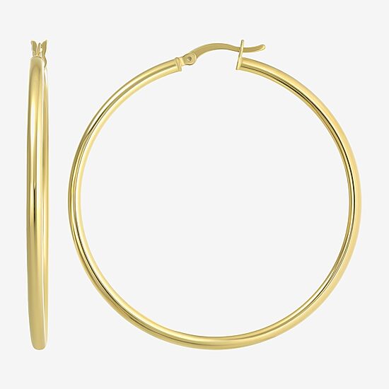 Womens 14K Gold Over Silver 50mm Round Hoop Earrings