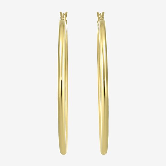 Womens 14K Gold Over Silver 50mm Round Hoop Earrings