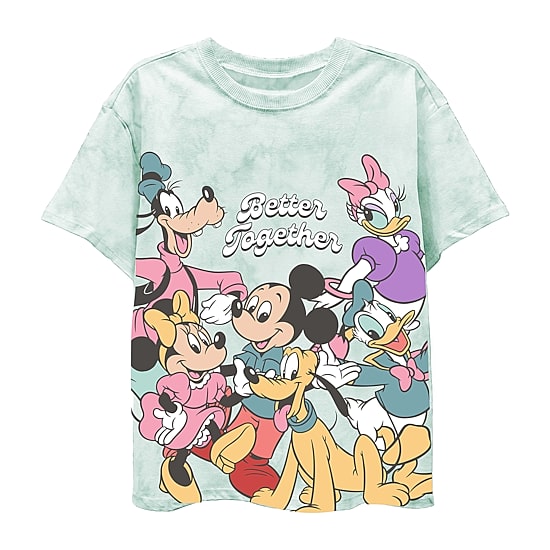 Disney Collection Little & Big Kid Girls Crew Neck Short Sleeve Regular Fit Daisy Duck Donald Duck Goofy Graphic T-Shirt