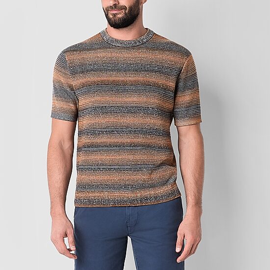 mutual weave Mens Crew Neck Short Sleeve Pullover Sweater