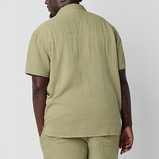 Arizona Mens Short Sleeve Big and Tall Camp Shirt