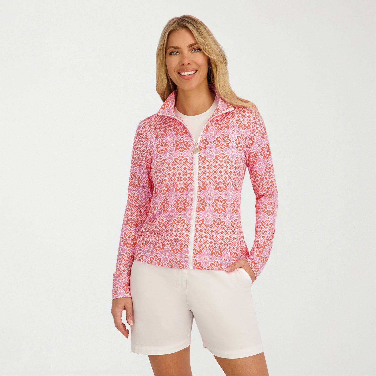Stella Parker Medallion Swimsuit Cover-Up Tops