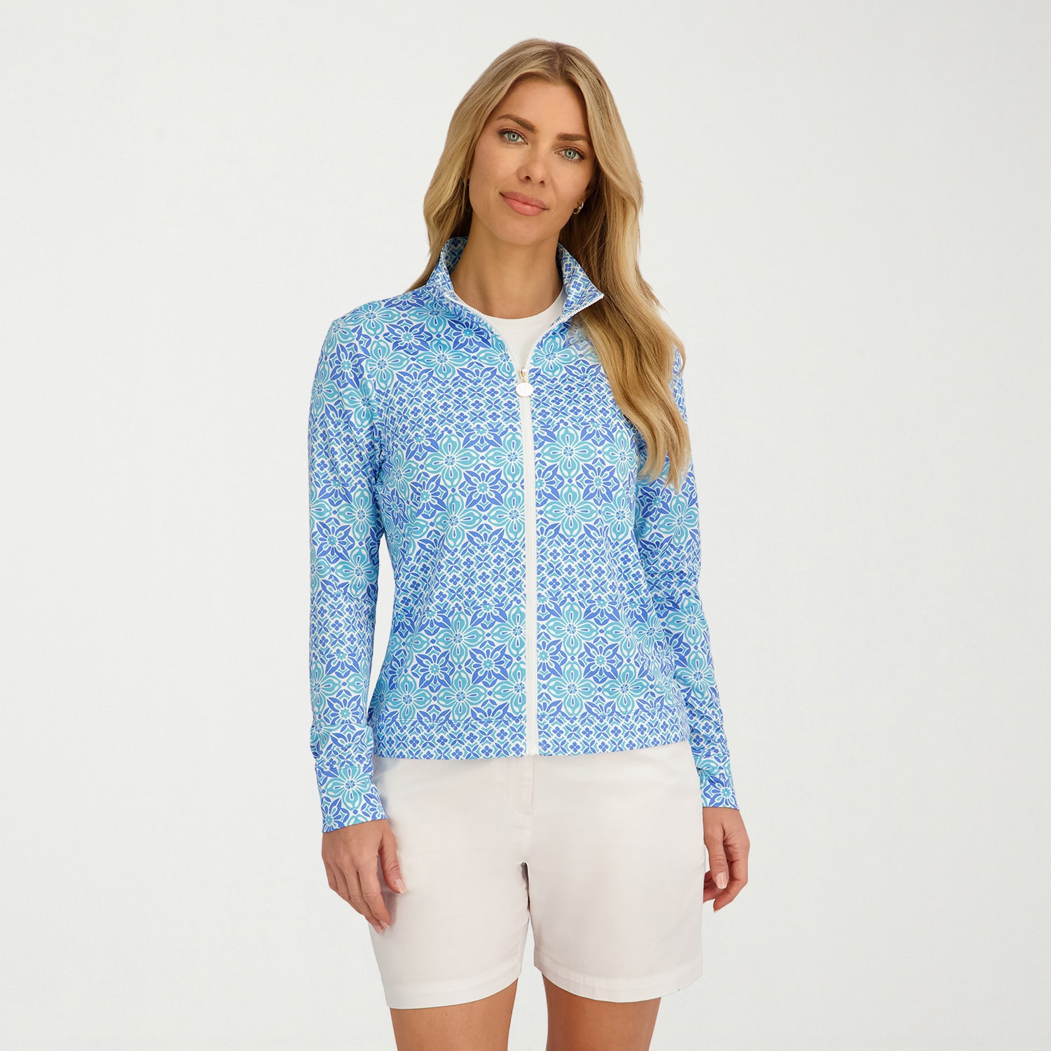 Stella Parker Medallion Swimsuit Cover-Up Tops