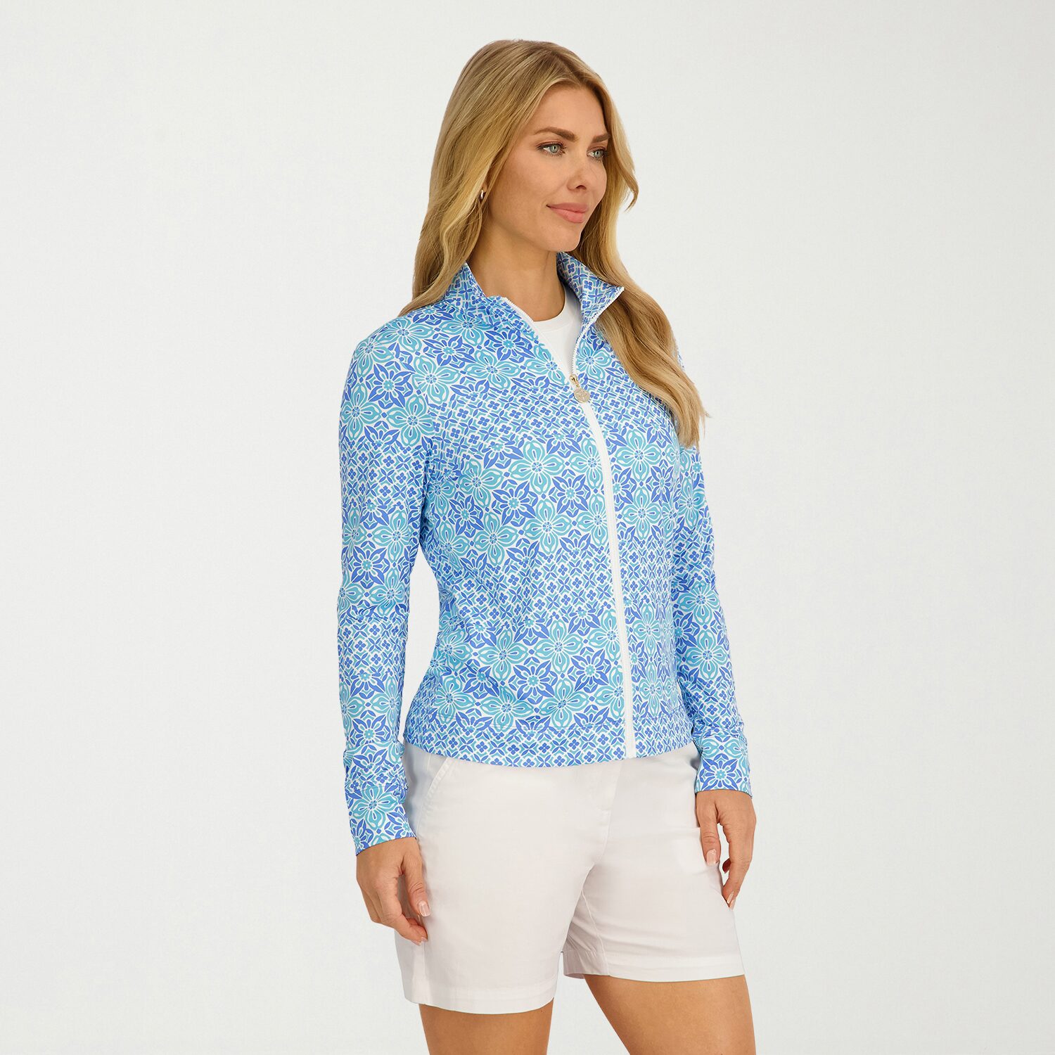 Stella Parker Medallion Swimsuit Cover-Up Tops