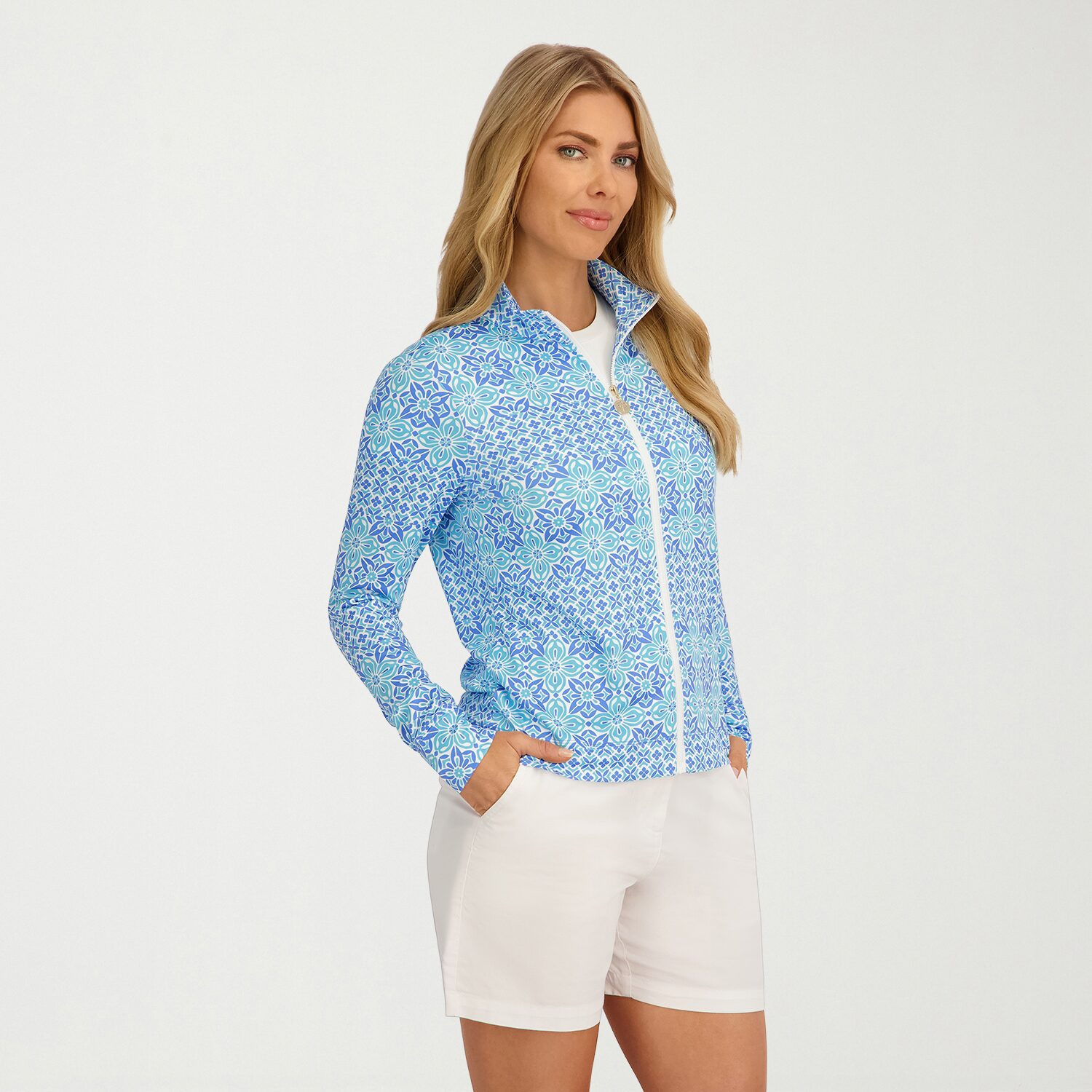 Stella Parker Medallion Swimsuit Cover-Up Tops