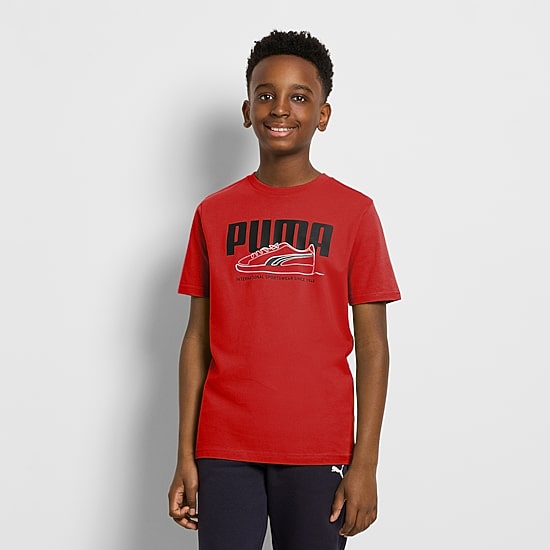 PUMA Big Kid Boys Crew Neck Short Sleeve Regular Fit Graphic T-Shirt