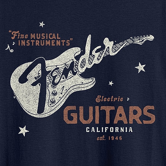 Novelty Fender\N Mens Crew Neck Short Sleeve Regular Fit Graphic T-Shirt