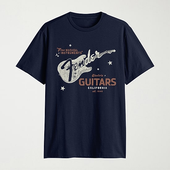 Novelty Fender\N Mens Crew Neck Short Sleeve Regular Fit Graphic T-Shirt