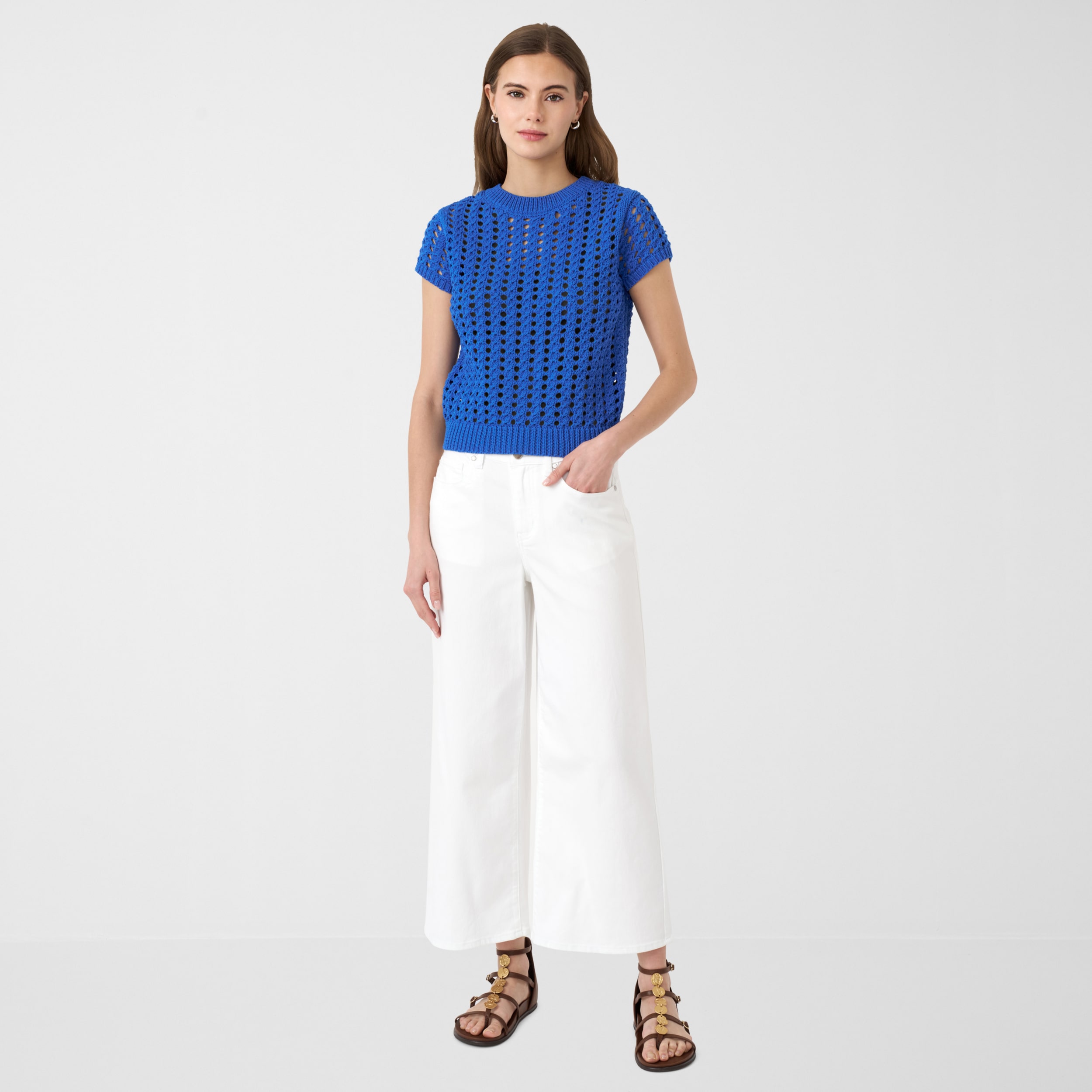 RM Rebecca Minkoff Womens Crew Neck Short Sleeve Pullover Sweater