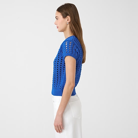 RM Rebecca Minkoff Womens Crew Neck Short Sleeve Pullover Sweater