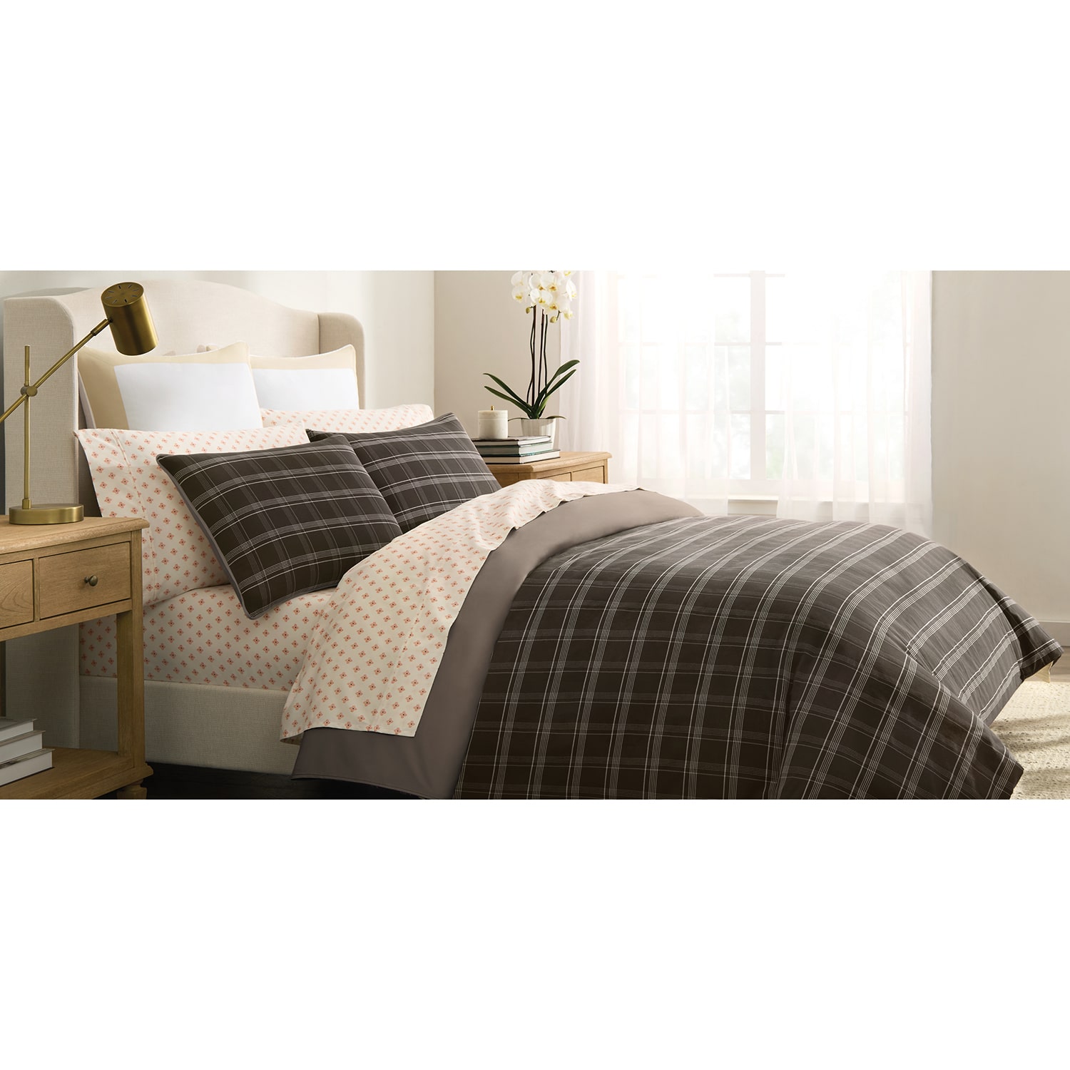 W by Wamsutta Check Plaid 3-pc. Reversible Duvet Cover Set