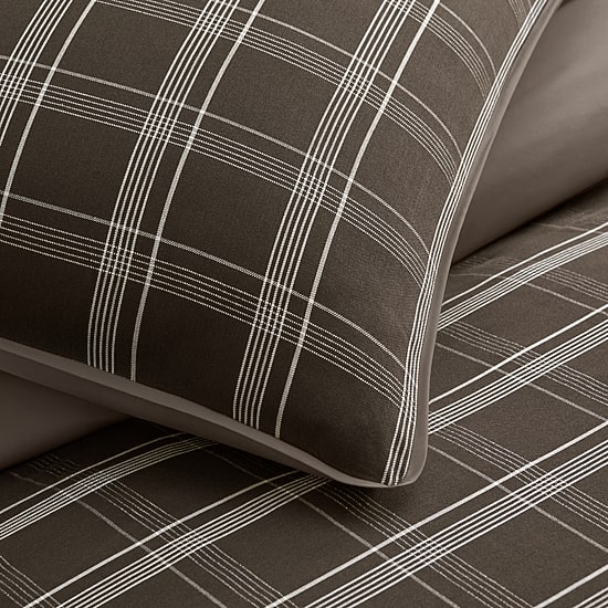 W by Wamsutta Check Plaid 3-pc. Reversible Duvet Cover Set