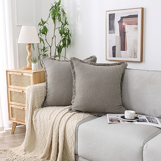 Linen Blend 20x20 Square Throw Pillow