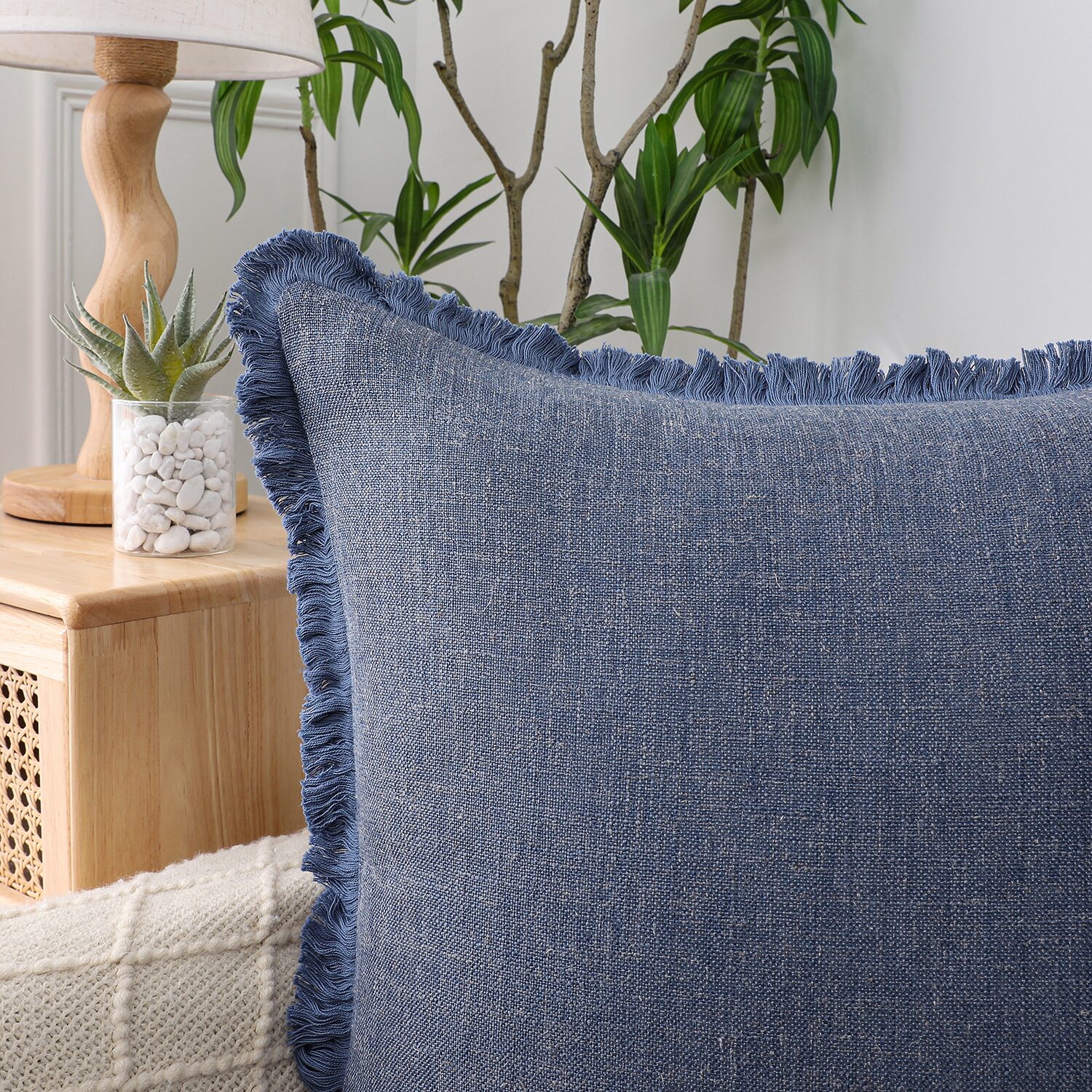 Linen Blend 20x20 Square Throw Pillow