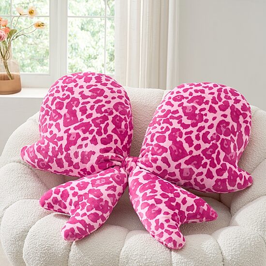 Novelty Pink Bow Throw Pillow