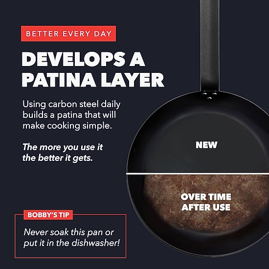 Bobby Flay By Greenpan Carbon Steel 8" Frying Pan
