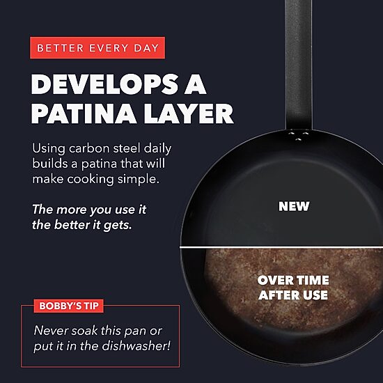 Bobby Flay By Greenpan Carbon Steel 12" Frying Pan