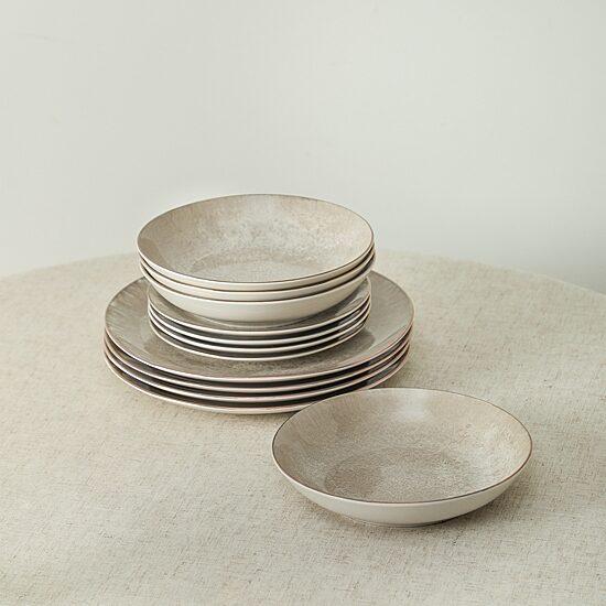 Christian Siriano New York Onyx 12-pc. Porcelain Dinnerware Set