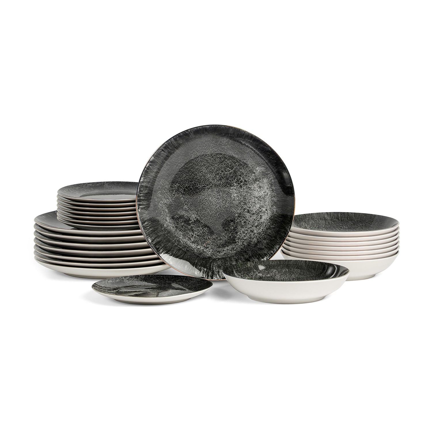Christian Siriano New York Onyx 24-pc. Porcelain Dinnerware Set