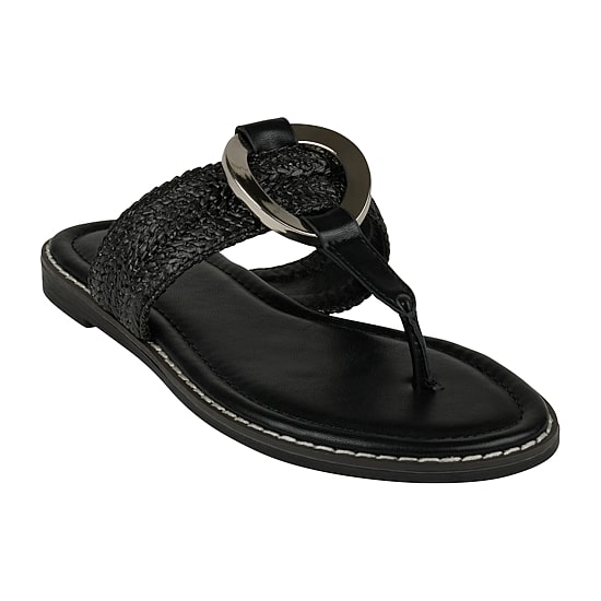 GC Shoes Womens Jovie Woven Thong Flat Sandals