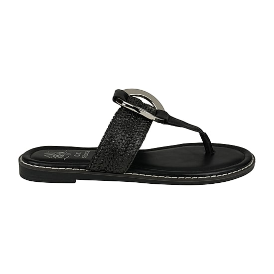 GC Shoes Womens Jovie Woven Thong Flat Sandals