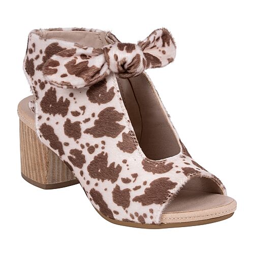Gc Shoes Women's Kimora Knot Detail Block Heel Dress Sandals - Cow Print