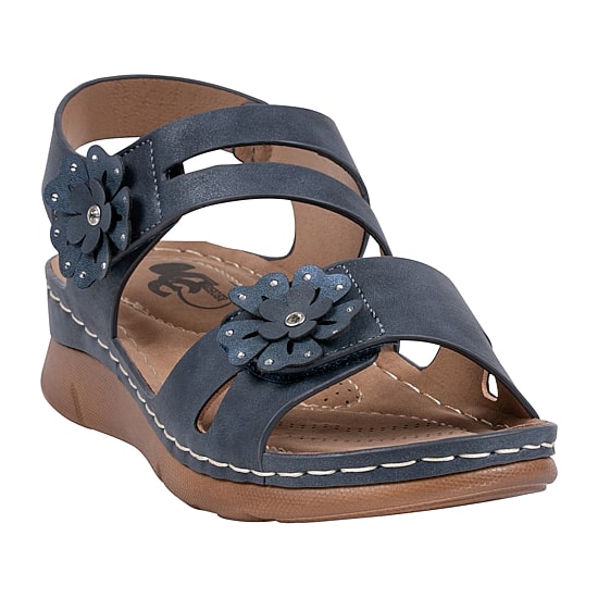 GC Shoes Womens Cadance Floral Wedge Sandals