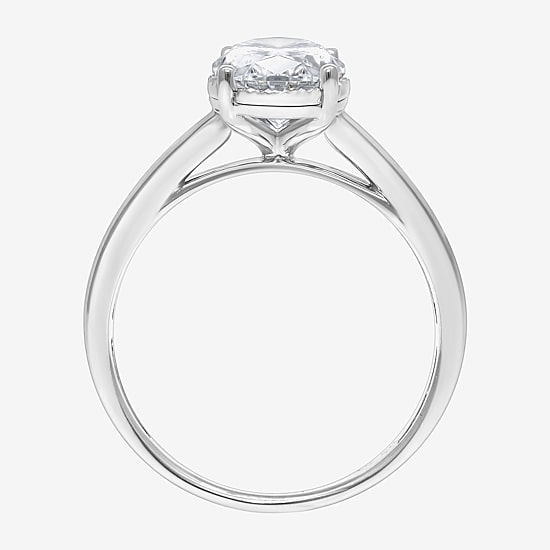 (I / Si2) Womens 1 CT. Lab Grown White Diamond Oval Solitaire Engagement Ring
