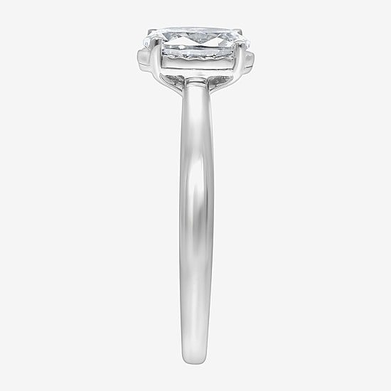 (I / Si2) Womens 1 CT. Lab Grown White Diamond Oval Solitaire Engagement Ring