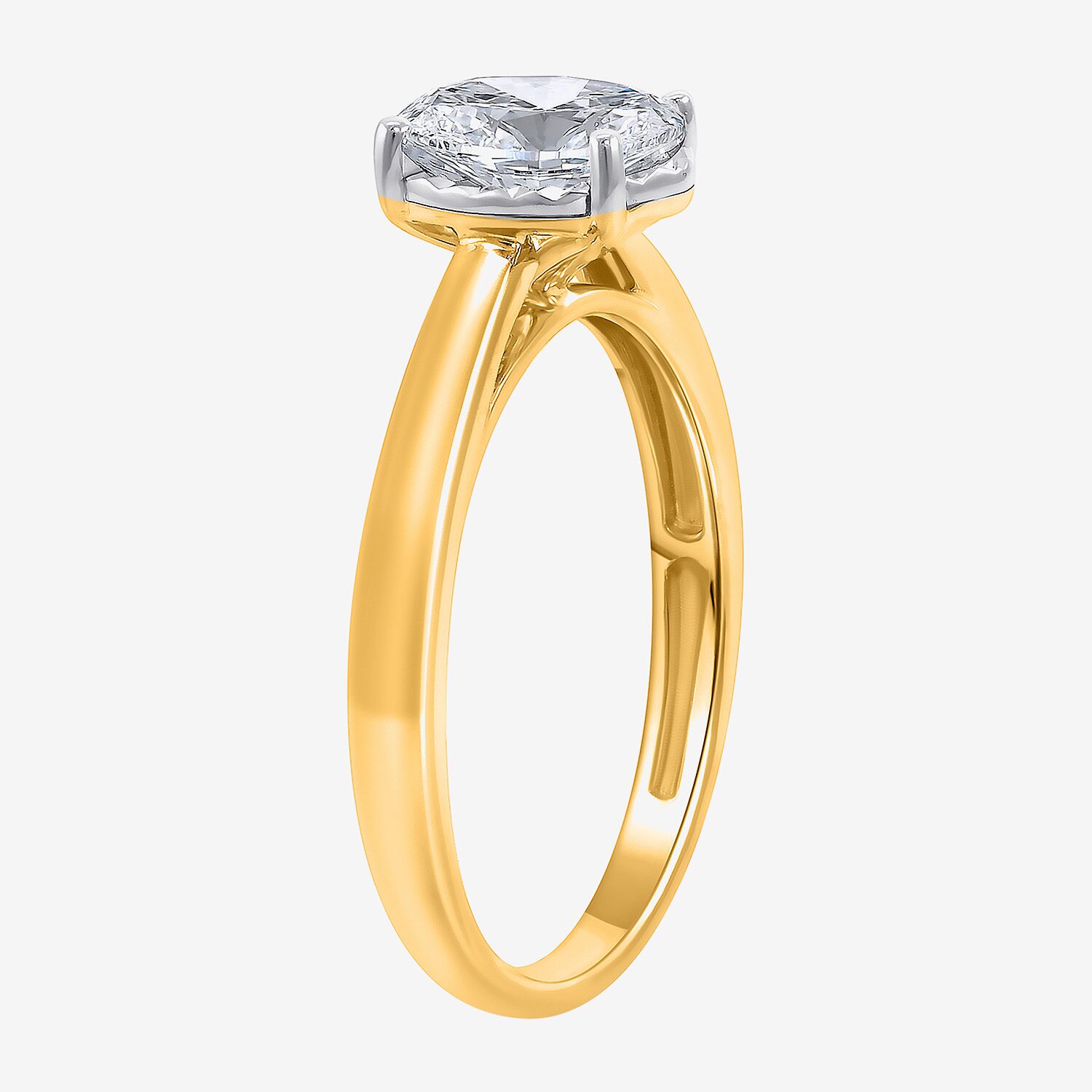 (I / Si2) Womens 1 CT. Lab Grown White Diamond Oval Solitaire Engagement Ring
