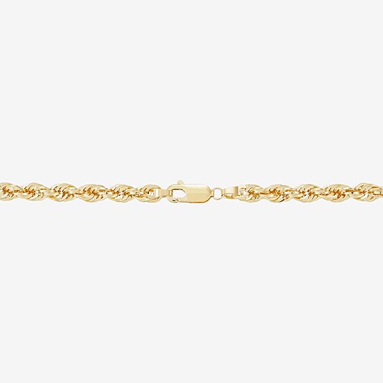 Mens 10K Gold 24 Inch Rope Chain Necklace