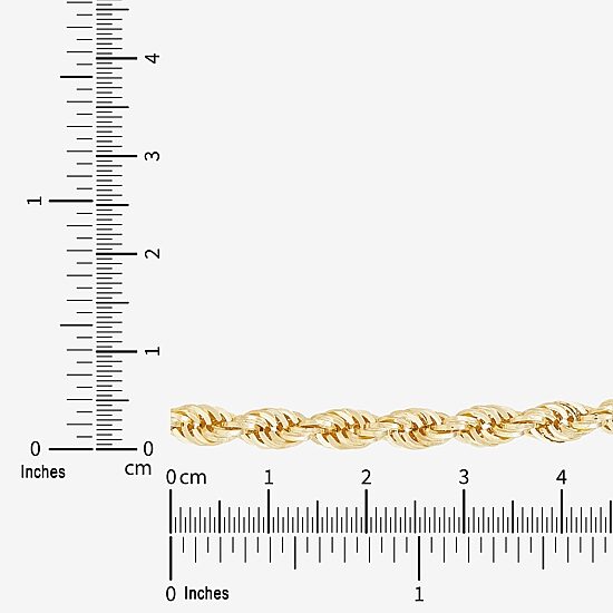 Mens 10K Gold 24 Inch Rope Chain Necklace