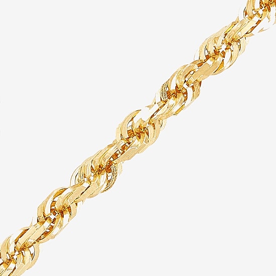 Mens 10K Gold 22 Inch Rope Chain Necklace