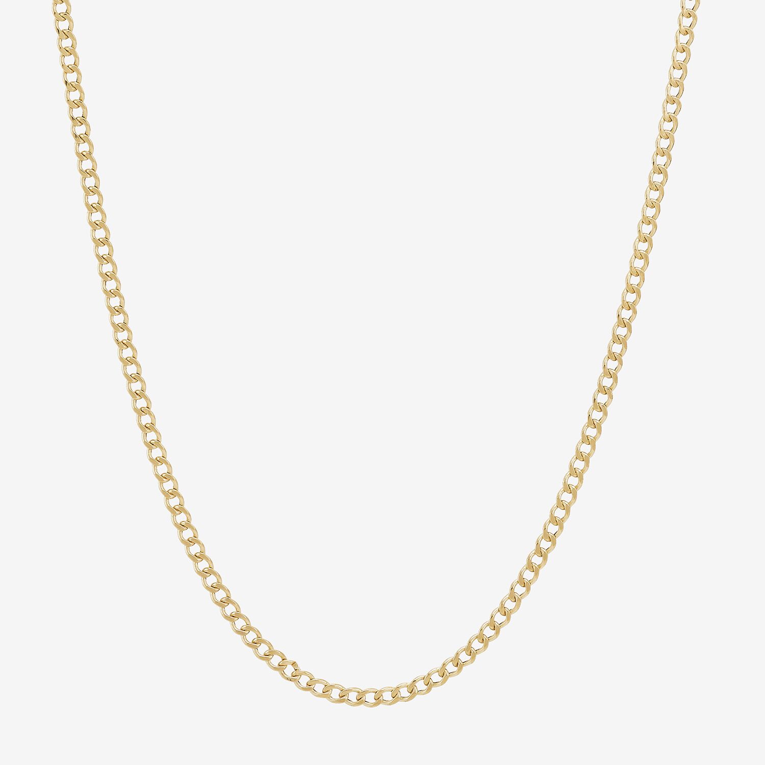 Made in Italy Womens 10K Gold 18 Inch Curb Chain Necklace