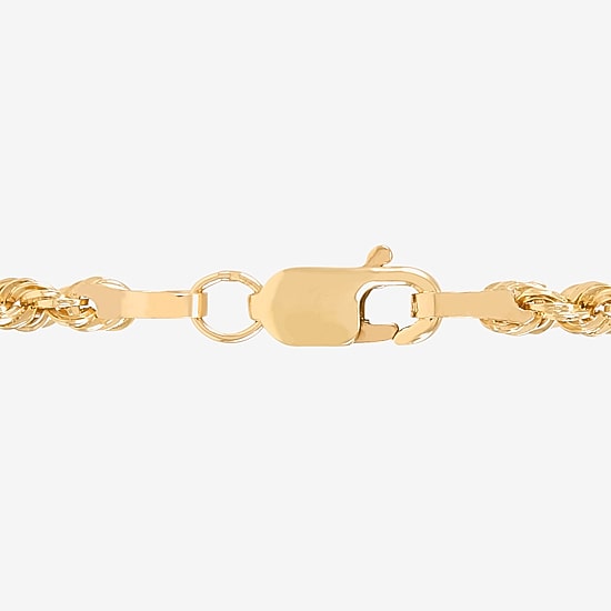 Womens 10K Gold 18 Inch Rope Chain Necklace
