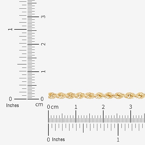 Womens 10K Gold 18 Inch Rope Chain Necklace