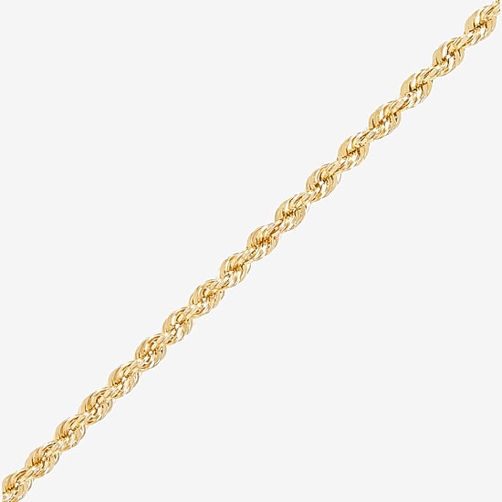 Womens 10K Gold 18 Inch Rope Chain Necklace