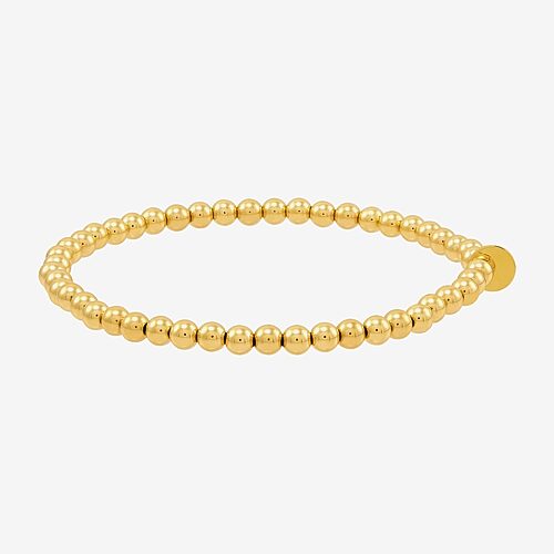 Gold Addiction Womens 10K Gold Beaded Bracelet, One Size, Yellow