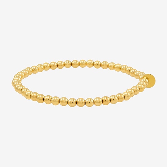 Gold Addiction Womens 10K Gold Beaded Bracelet
