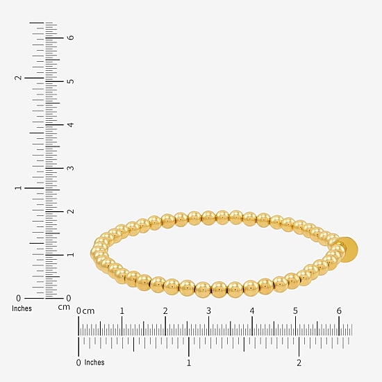 Gold Addiction Womens 10K Gold Beaded Bracelet
