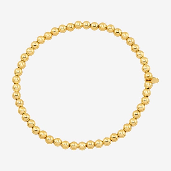 Gold Addiction Womens 10K Gold Beaded Bracelet