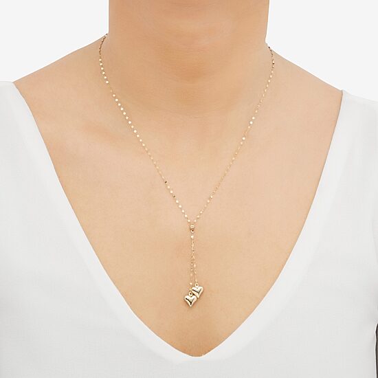 Gold Addiction Lariat Style Womens 14K Gold 18 Inch Y Necklace