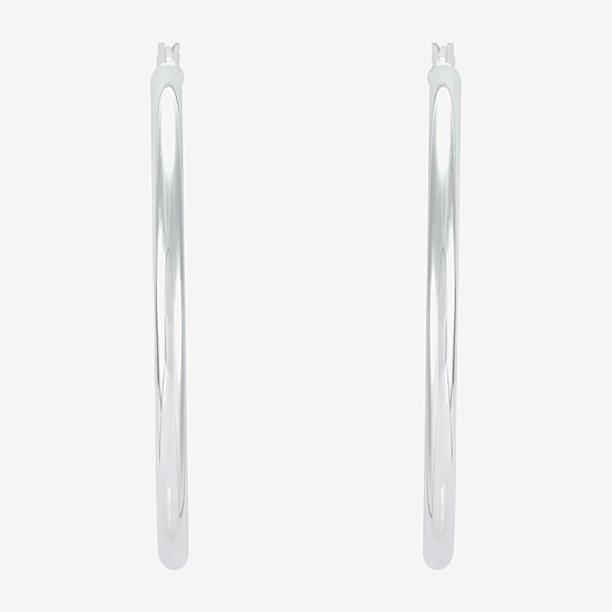 Silver Addiction Womens Sterling Silver Hoop Earrings