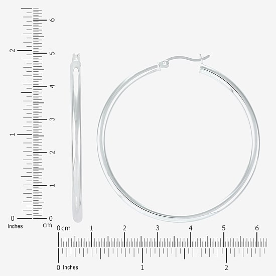 Silver Addiction Womens Sterling Silver Hoop Earrings