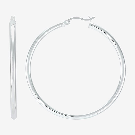 Silver Addiction Womens Sterling Silver Hoop Earrings