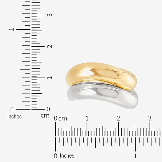 Silver Addiction Womens 6MM 14K Two Tone Gold Over Silver Band