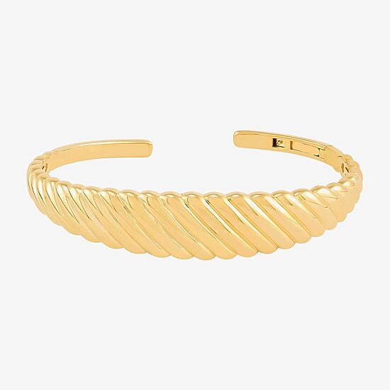 Silver Addiction Womens 14K Gold Over Silver Cuff Bracelet